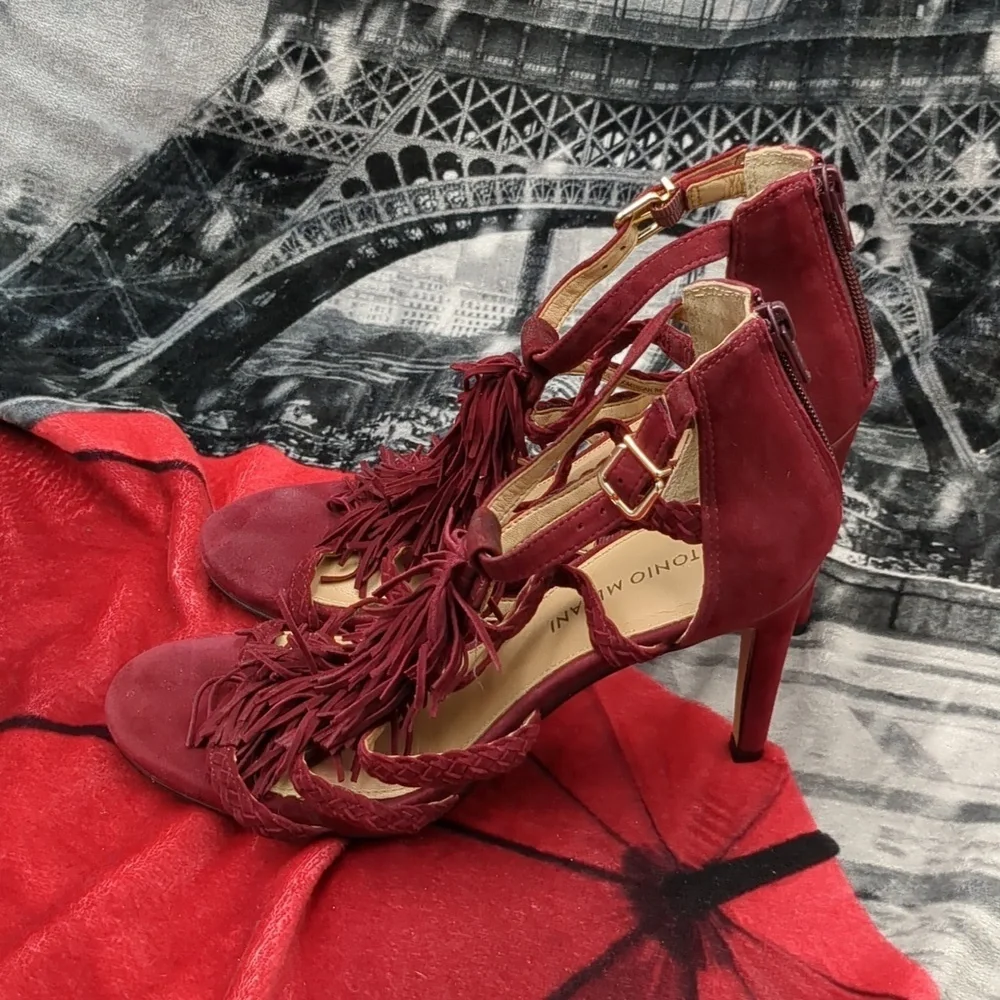 Antonio Melani leather fringe shoes